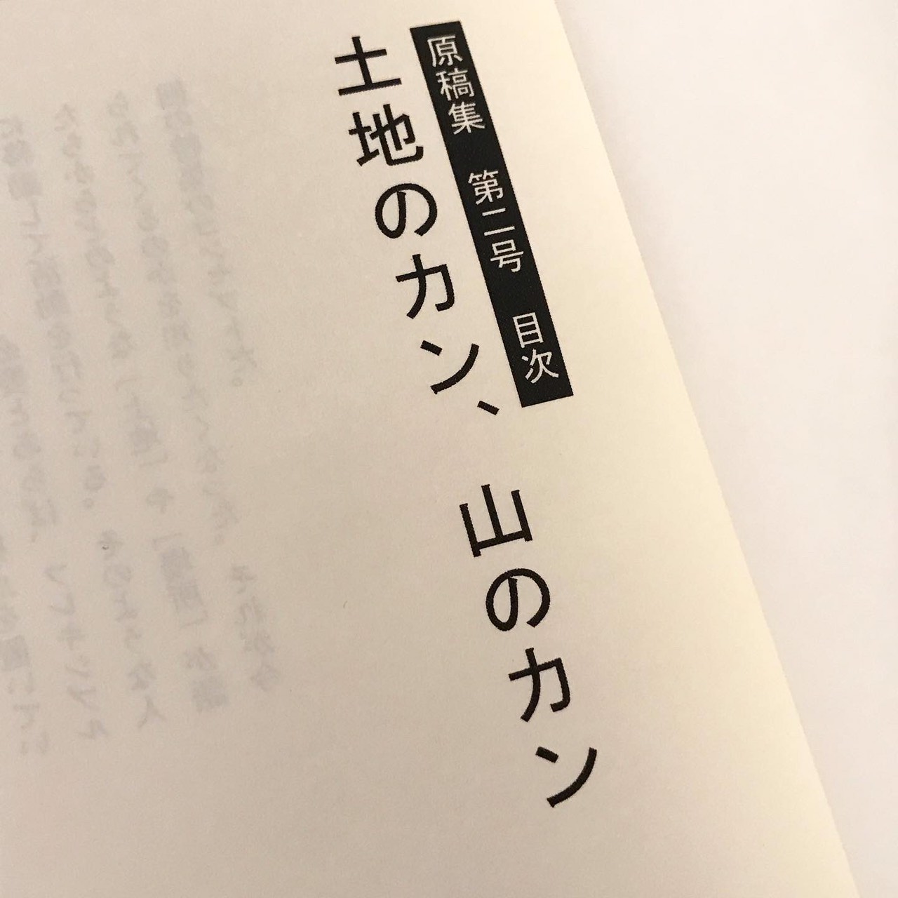 蜘蛛と箒出版『原稿集 第二号｜土地のカン、山のカン』に寄稿 | 高橋